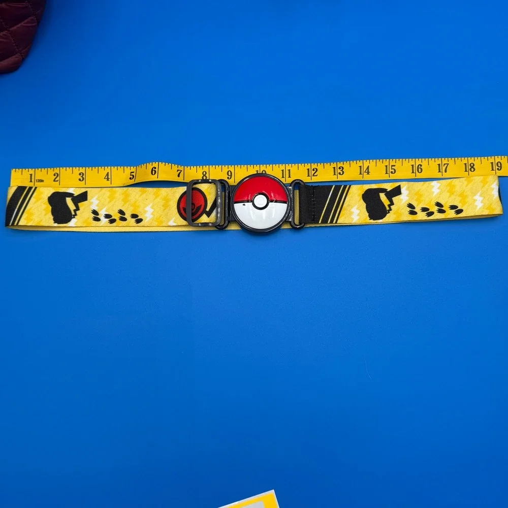 Pokemon Belt Pikachu Pokeball Waistband Adjustable Kids Adult‎ Yellow Black